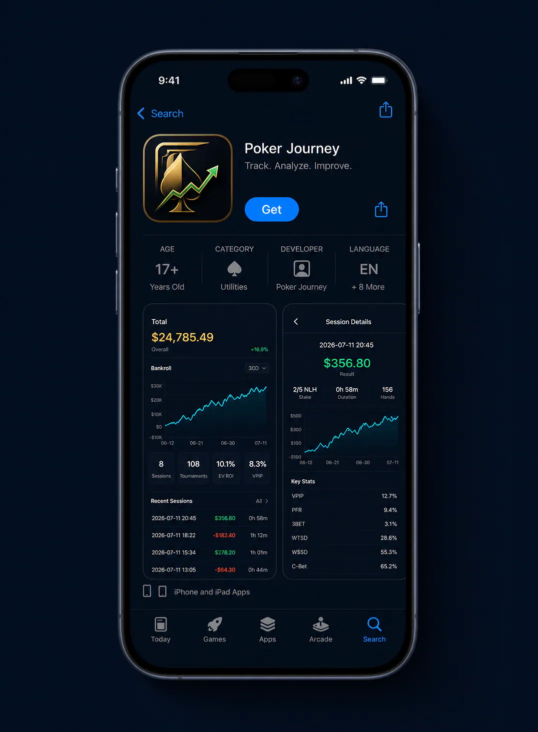 Poker Journey App Store 下载页面