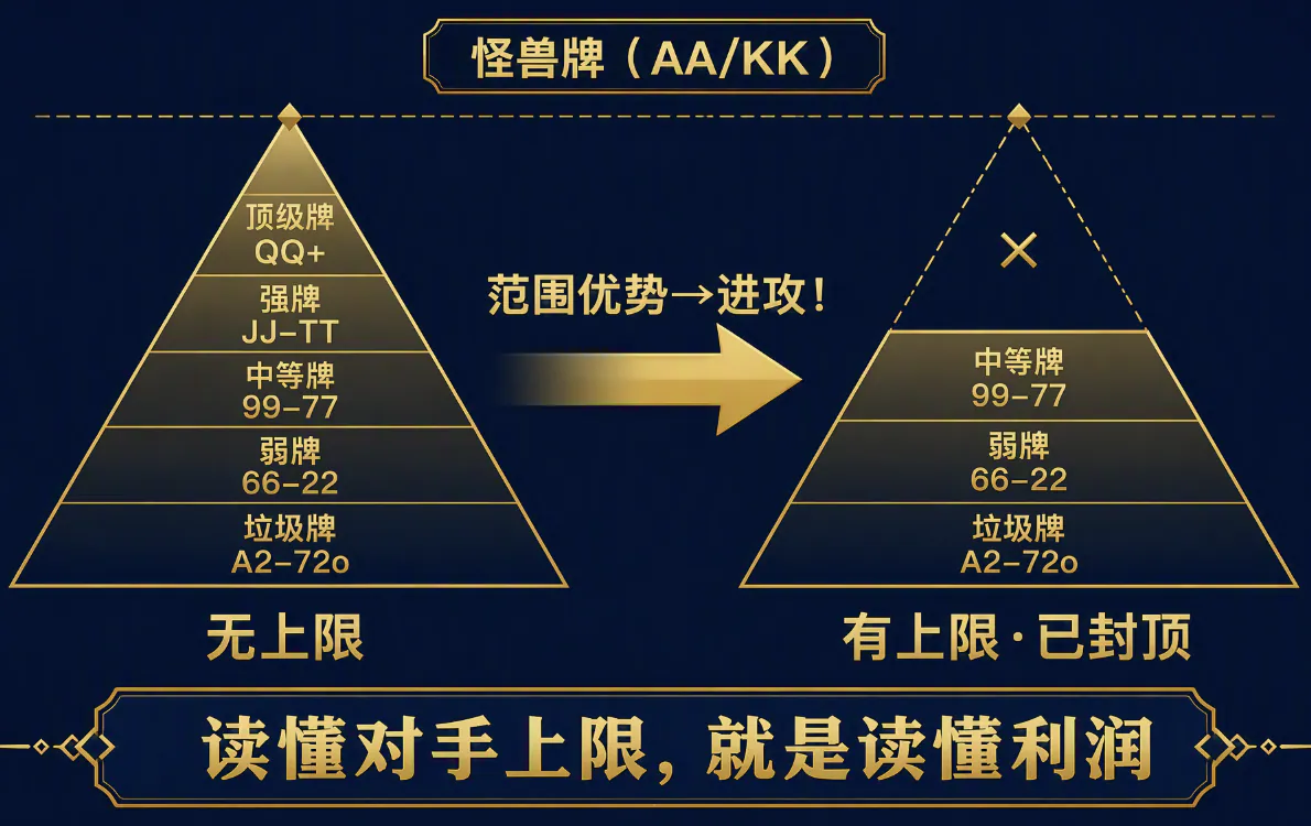看懂"范围上限"这四个字，你的诈唬和价值下注能翻一倍