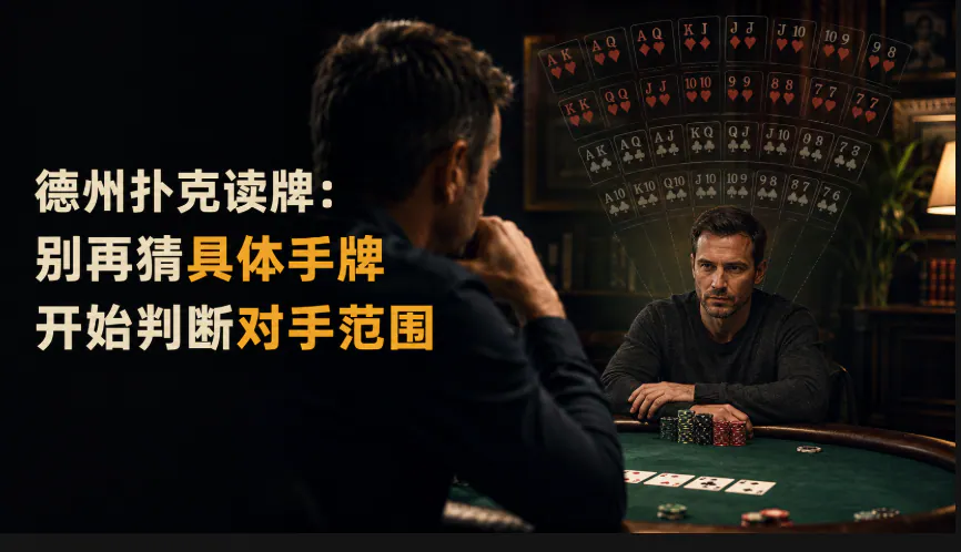 德州扑克读牌技巧：别猜具体手牌，学会判断对手范围